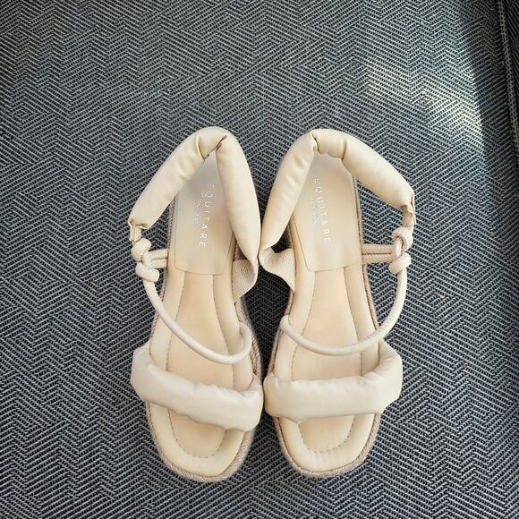 Equitare Kinga platform espadrille sandals in cream/Beige - Picture 4 of 16